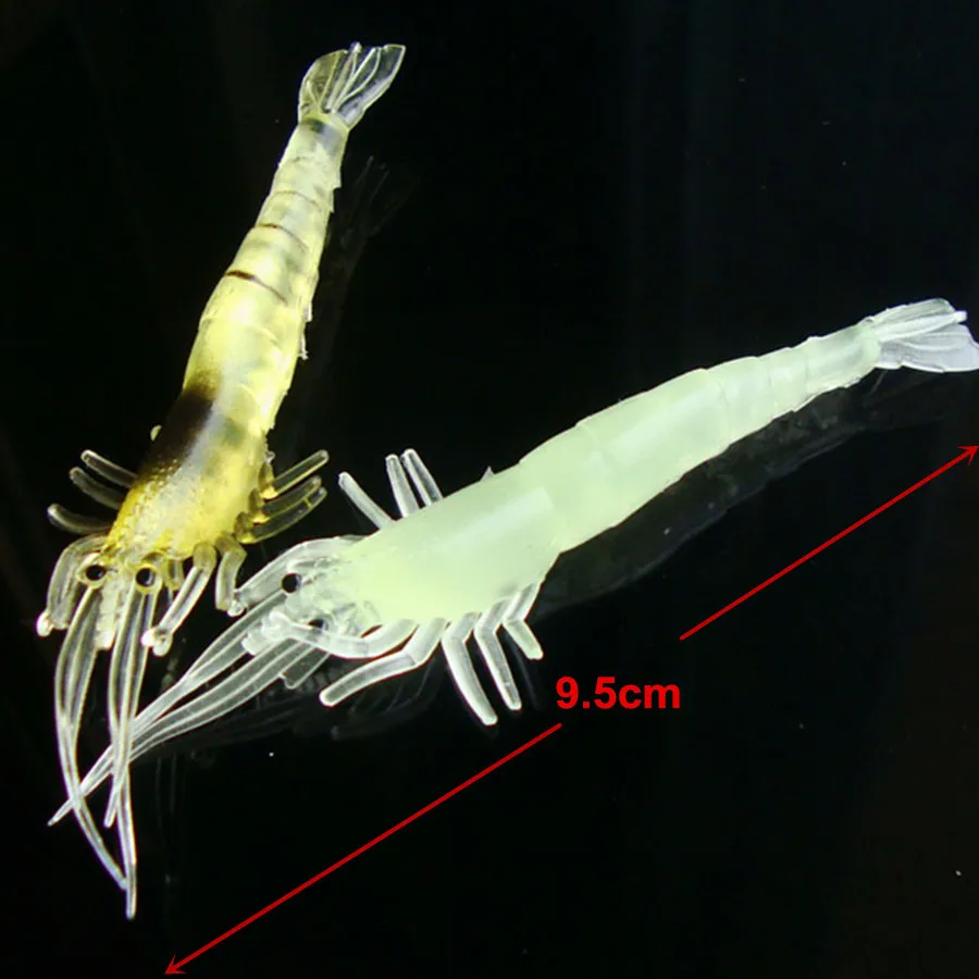 Caja de señuelos de Pesca de carpa, caja luminosa de cebo de imtación de Camarón, señuelos blandos Isca Artificial falso, 2 cajas de 9,5 cm/3,6g - imagen 2