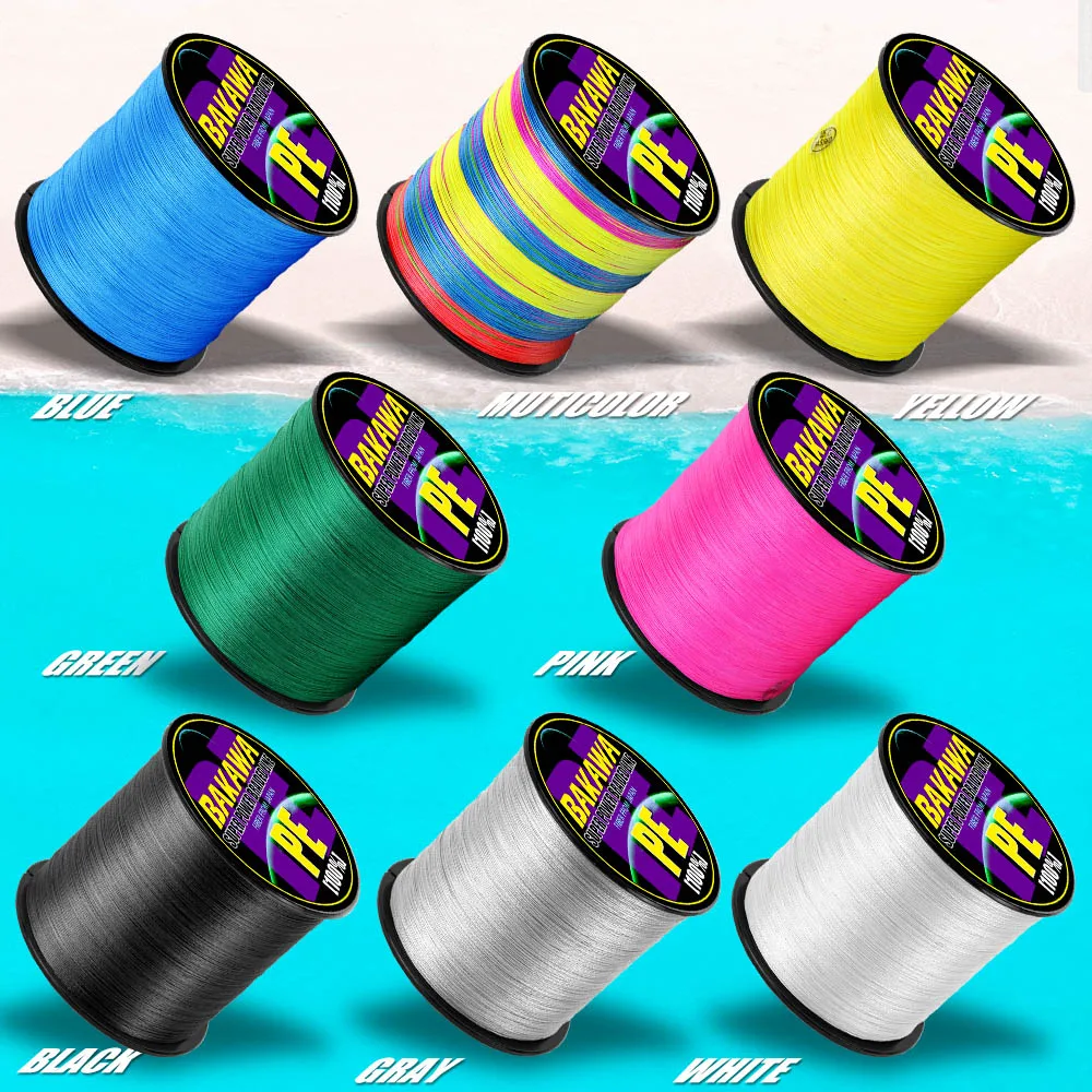 Línea de pesca trenzada BAKAWA 300M 4 hebras 10-120LB hilo de pescar multifilamento PE suave para pesca de carpa - imagen 3