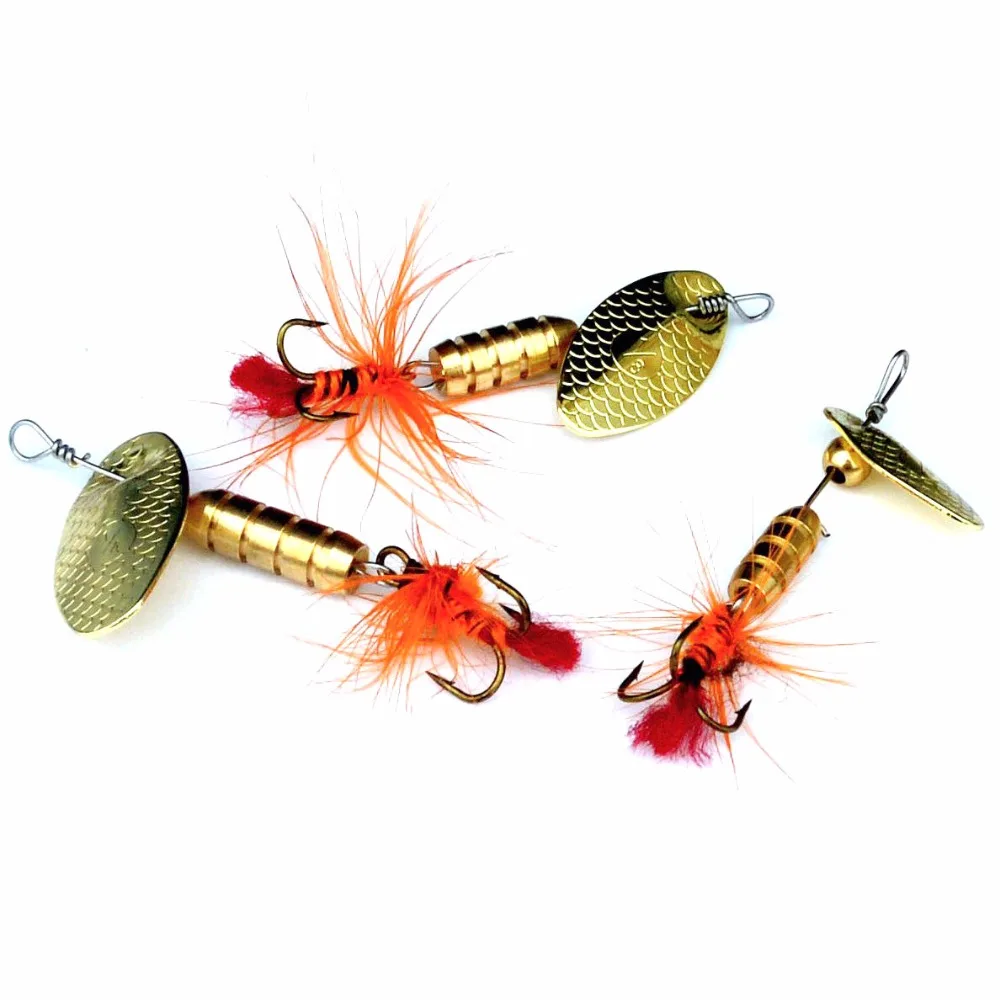 Señuelo de pesca Spinner cebo compuesto cebo 3-5,5g cucharas de rotación plantilla de plumas cebos artificiales Buzz lote 3 piezas - imagen 2