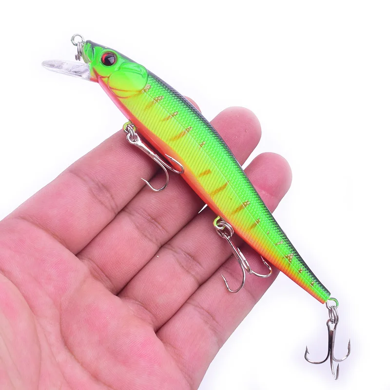 Señuelo de pesca de pececillos, cebo duro Artificial flotante, ojos 3D, carpa, Jerkbait, Crankbait, Wobbler, aparejos de pesca, 11,5 cm, 13,5g, 1 unidad - imagen 4