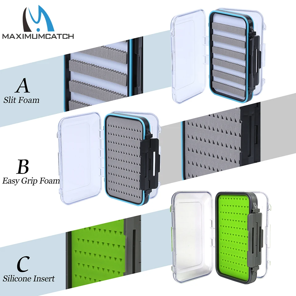 Maximumcatch-caja de mosca impermeable, espuma con hendidura, alta densidad, 4 tamaños, caja de aparejos de pesca con mosca - imagen 4