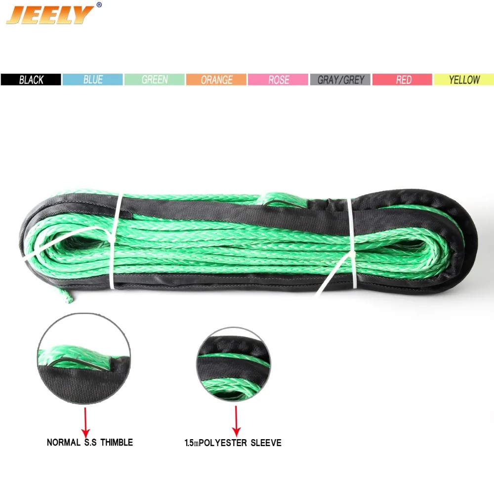 JEELY-Cuerda de cabrestante para todoterreno, accesorio de 12mm x 15m, UHMWPE, 12mm, 1/2 "x 100 pies - imagen 3