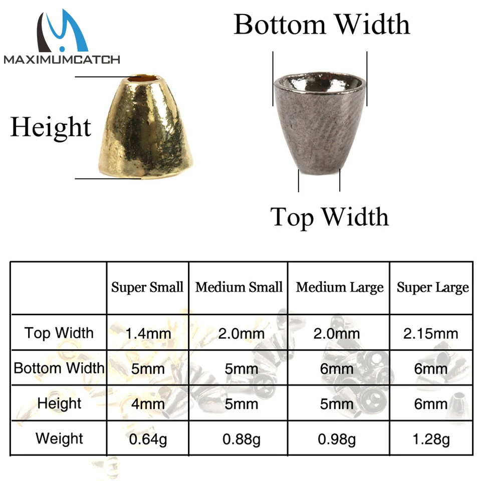 Maximumcatch 25 piezas de tungsteno para atar moscas, cabeza cónica, Material para atar moscas, cuentas para atar moscas - imagen 3