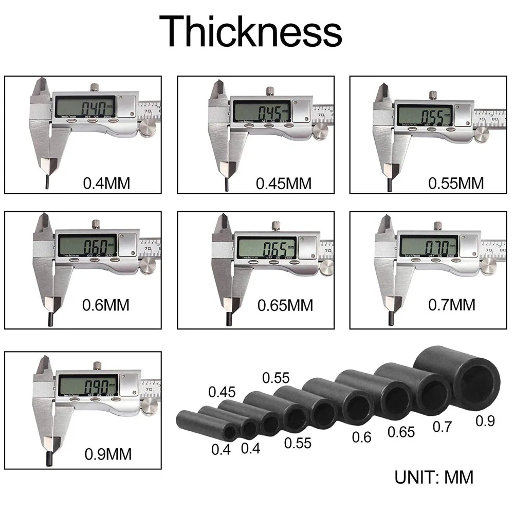 Manguitos de engarce de un solo barril, tubo de cobre redondo, aparejos de aparejo de línea de pesca, conector, color negro mate, 200 piezas - imagen 3
