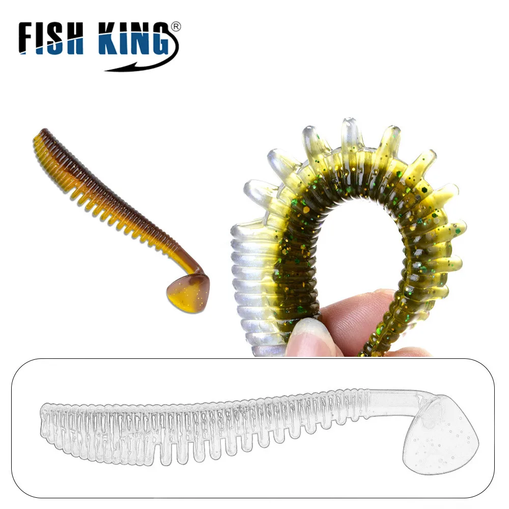 FISH KING Señuelos de pesca 75mm 100mm 125mm cebos artificiales Wobblers señuelos blandos Shad carpa pesca de silicona cebos blandos aparejos - imagen 3