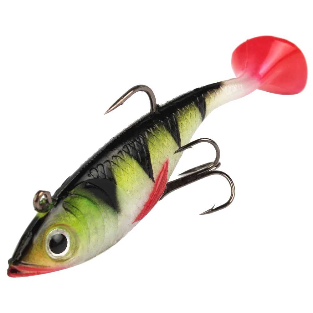 Goture-señuelo de pesca Swimbait Wobbler, cebo Artificial de silicona suave con cabeza de plomo, accesorios de pesca de carpa, 8,5 cm/10,8g, lote de 5 unidades - imagen 4