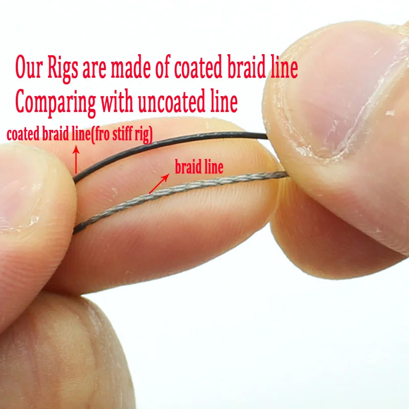 1 Set Handmade Carp Fishing Rig Ready Tied Hair Rig with Coated Line Leadcorn Leader Hair Rig For Carp Fishing leader Line - imagen 5