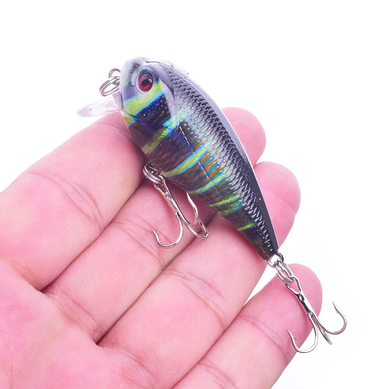 Proleurre-SEÑUELOS de pesca con manivela, señuelo Artificial de pececillos, Wobbler, lubina, 3D, peces pintados, aparejos de pesca, cebo de natación de agua superior, 5,8 cm, 9g - imagen 3