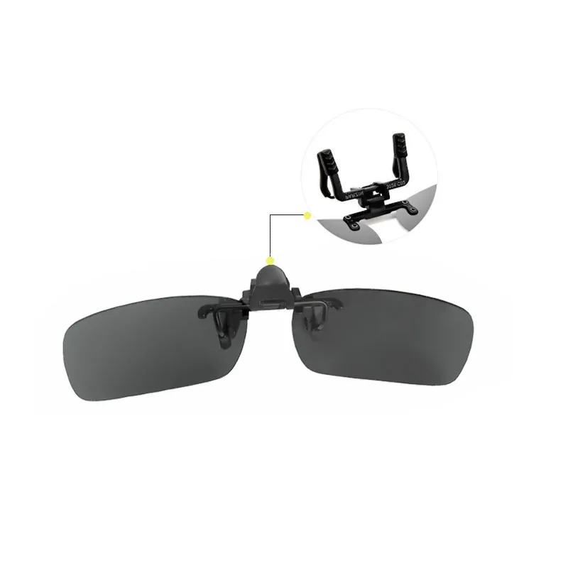 Gafas de sol polarizadas fotocromáticas para hombre, lentes fáciles de voltear hacia arriba, con Clip, para pescar, conducir por la noche, herramienta gris - imagen 3