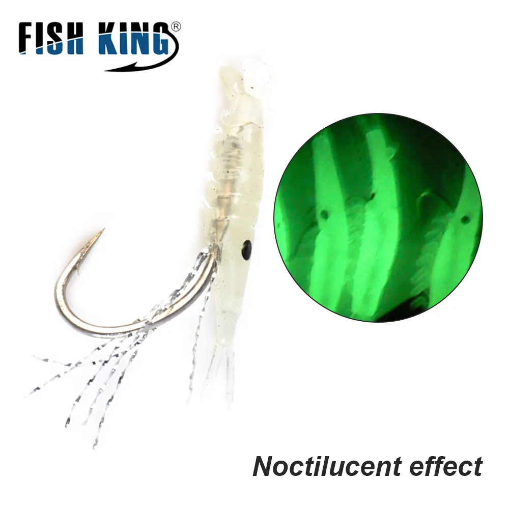 FISH KING-señuelo de pesca luminoso, anzuelos Sabiki con 5 ganchos, cebo de pesca de mar, suave, 3 paquetes (5 unids/paquete) - imagen 3