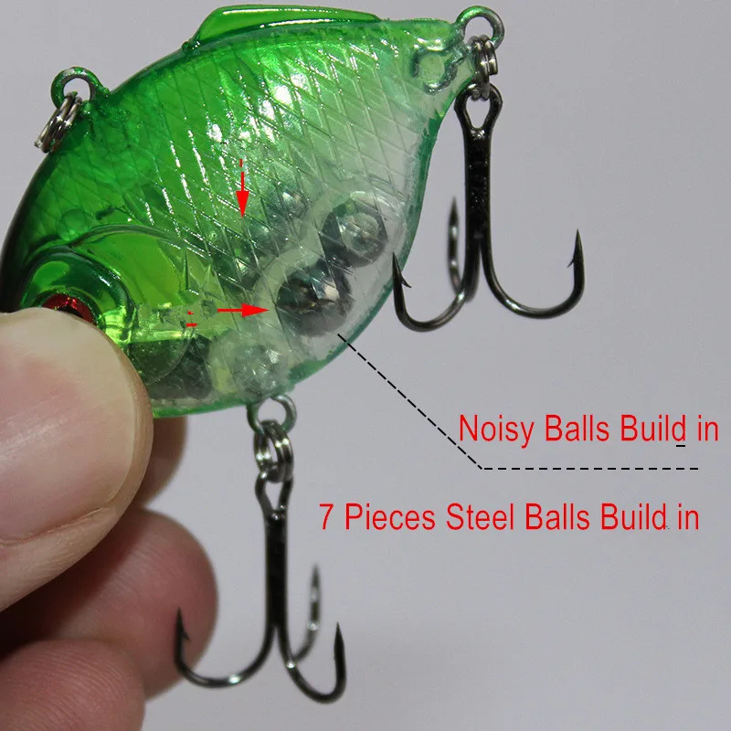 Pesca Plaice VIB señuelo 4,5 cm/9g cebo duro señuelos artificiales pescado plano vibración hundimiento Wobbler bolas de acero ruidosas 1 pieza venta - imagen 4