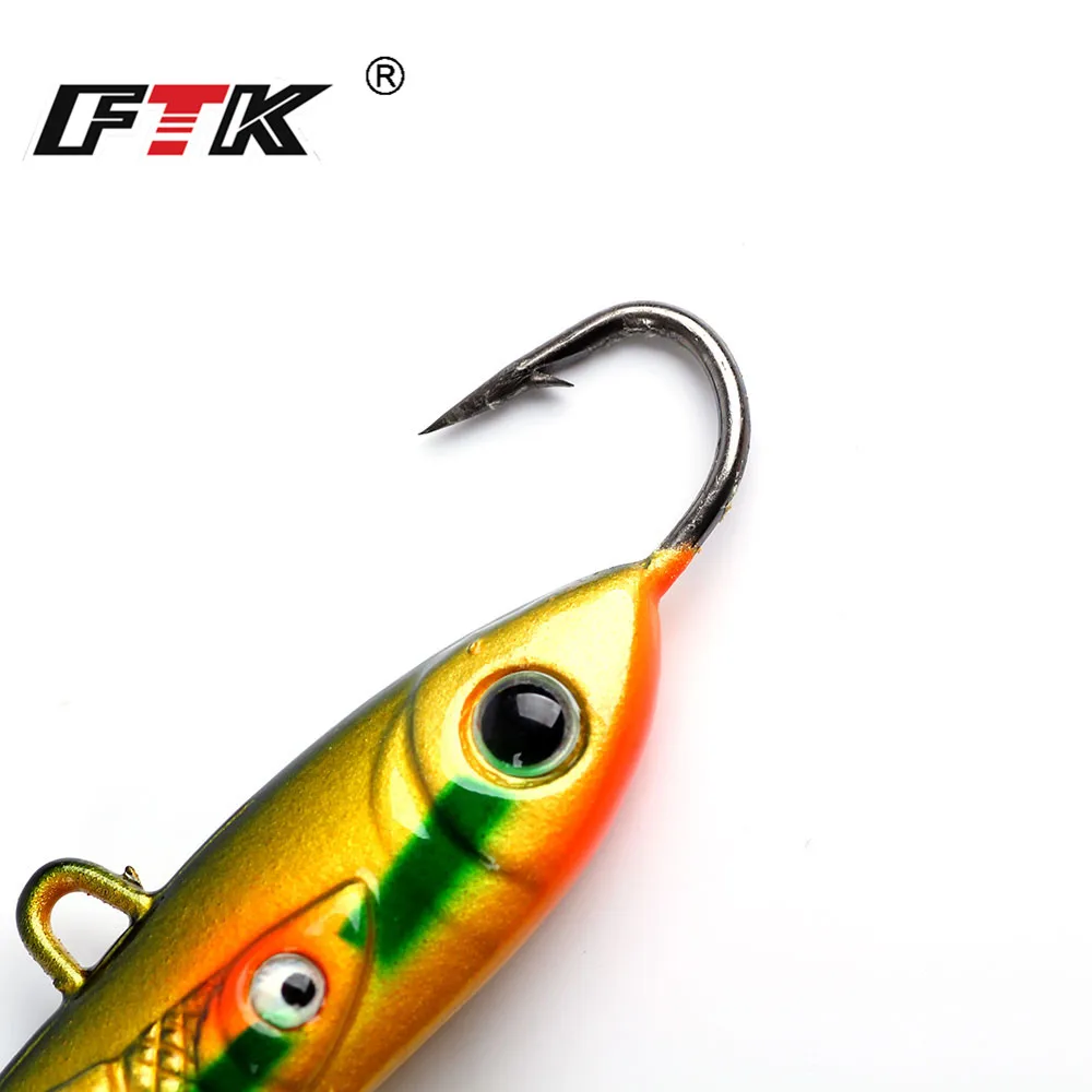 FTK-señuelo para pesca en hielo, equilibrador de Metal, ojos 3D, 6,3 cm/10g, 8,5 cm/20g, cebo Artificial para pesca de invierno, señuelos duros, anzuelo triple - imagen 5