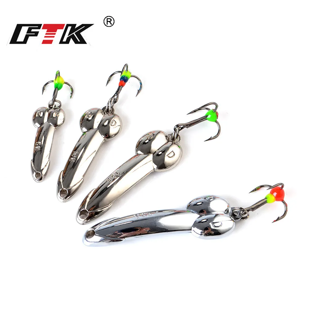 FTK-señuelo para pesca en hielo, 1 unidad, 15g, cuchara dorada y plateada, cebos duros, señuelo para lubina con anzuelo triple para trucha y Lucio - imagen 5