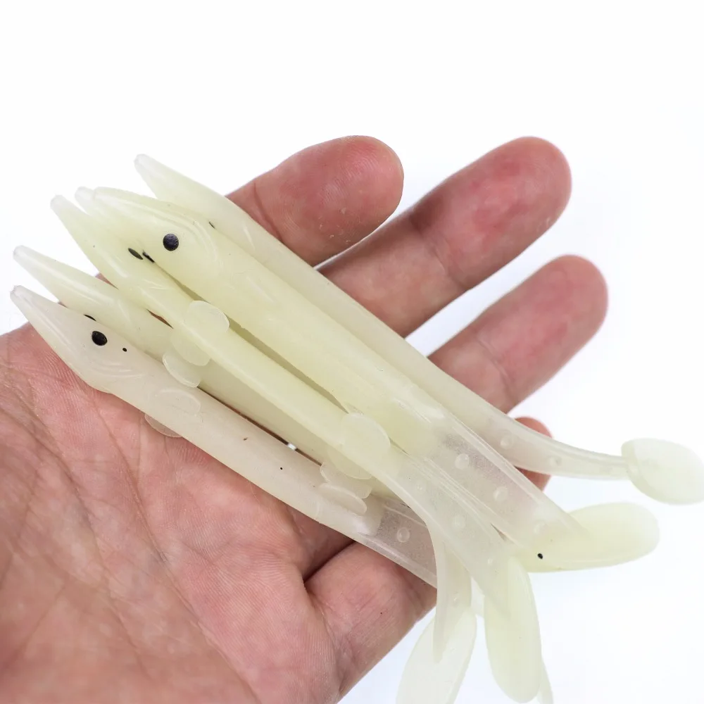 Bimoo 100 unids/bolsa cebo suave pescado Sabiki aparejo Anguila señuelo agua salada pesca en el mar señuelo suave tamaño S M L - imagen 5