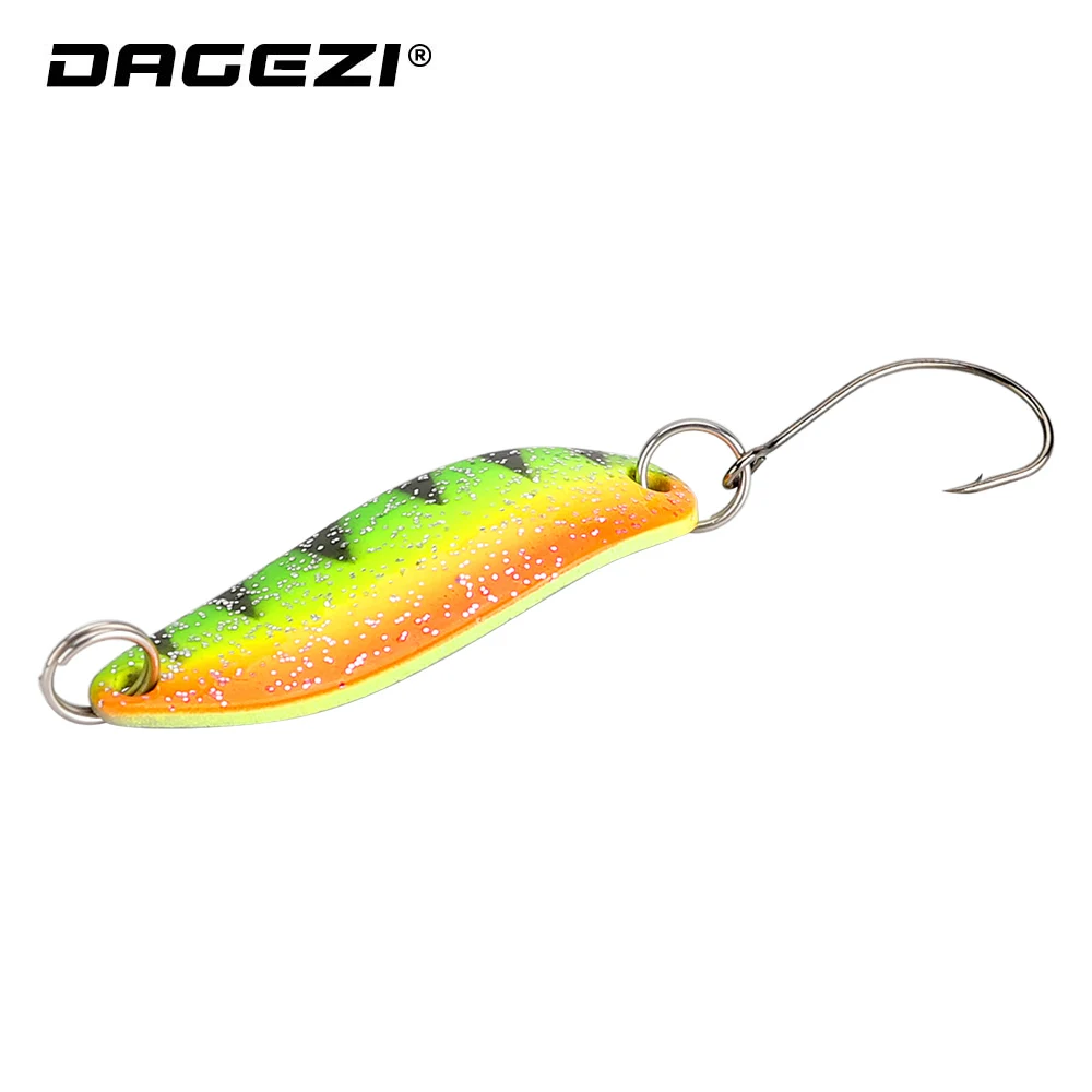DAGEZI-señuelo de cuchara de pesca, cebo giratorio duro de 3,5g, 1 unidad, cebos duros, cebo Artificial para aparejos de pesca de carpa - imagen 3