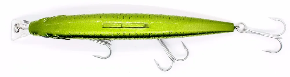 un señuelo de pesca verde con tres ganchos de agudos