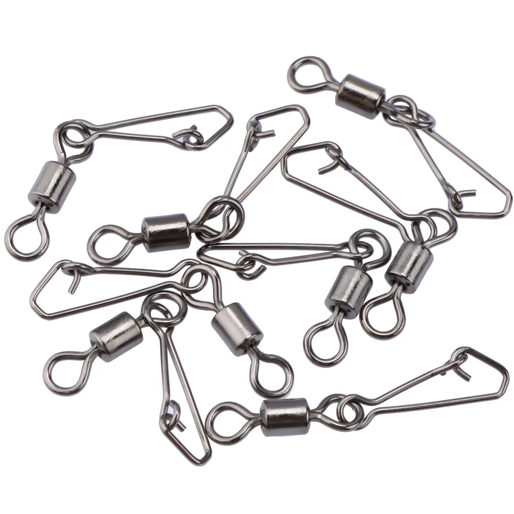 Goture 200 unids/lote giratorios de pesca giratorios de acero inoxidable con conector de anzuelo de pesca MS + QL - imagen 5