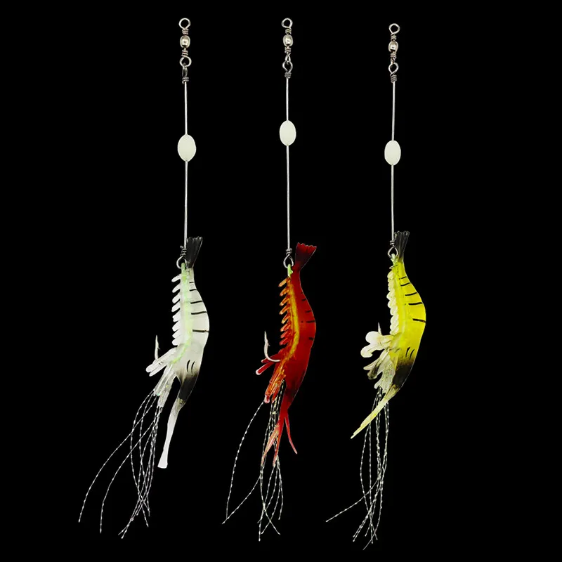 Señuelos luminosos de pesca de camarón, cebo Artificial de Camarón con cuenta luminosa, fácil de atrapar, 3 uds. - imagen 2