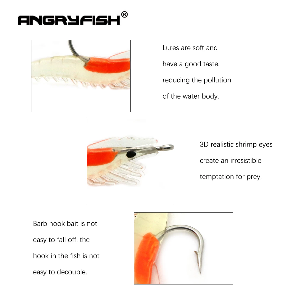 ANGRYFISH-SEÑUELOS blandos de pesca, cebos de gusano, 60mm, S008, novedad, 6 unids/lote - imagen 3