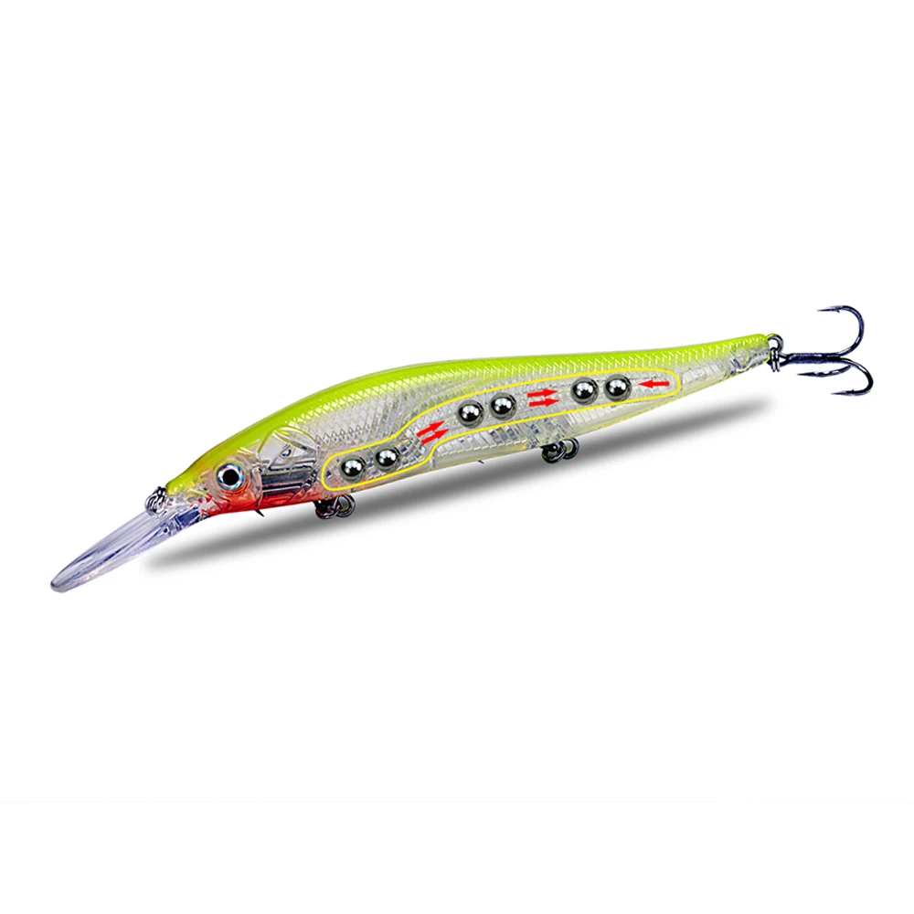 Balleo-señuelo de pesca flotante, 13cm/16g, cebo para pececillo, sistema móvil magnético, Jerkbait de buceo 6 # Anzuelo para pesca de merda de luccio - imagen 2