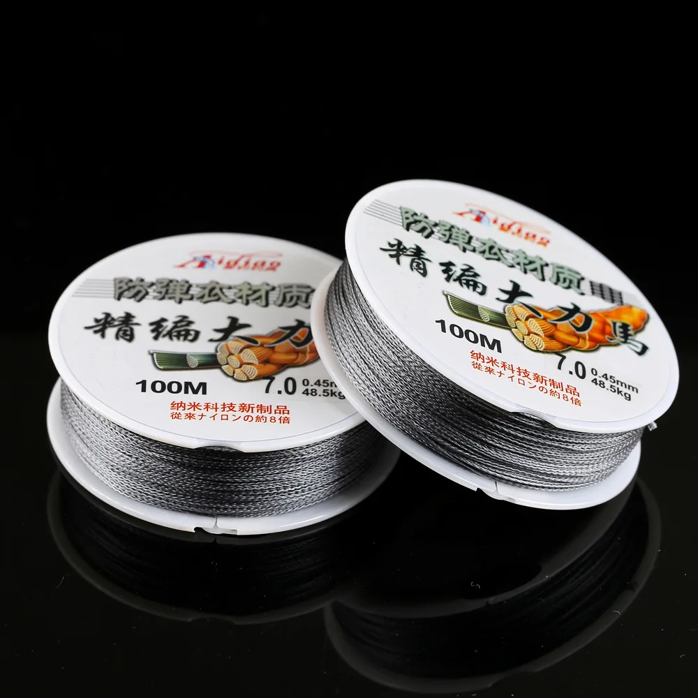 Línea de tensión grande de 100m, hilo de pesca rocoso de PE, resistente al desgaste, 4 soportes, 2 unids/lote - imagen 2