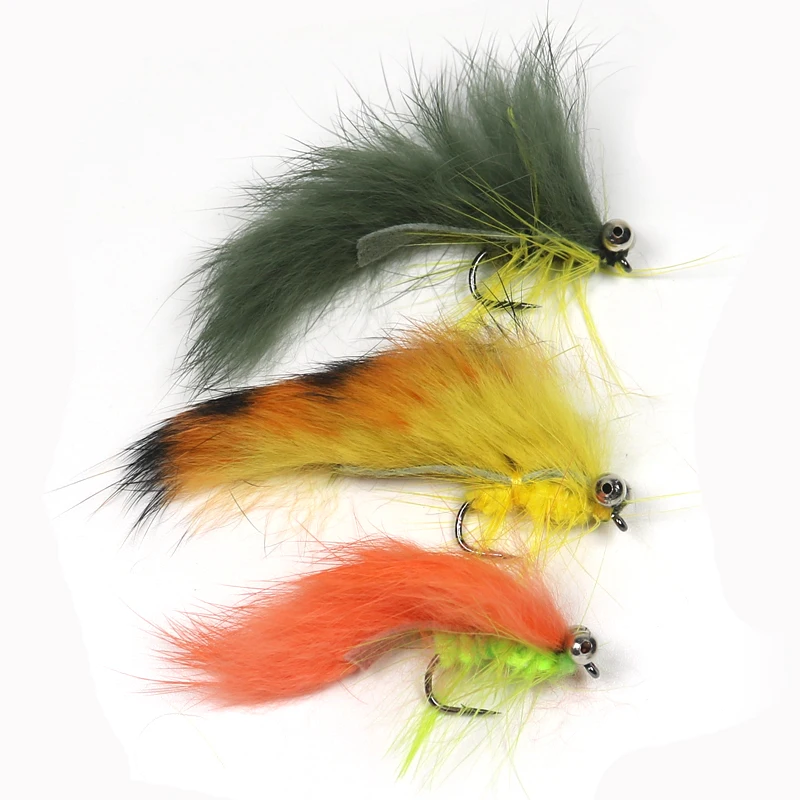ICERIO 9PCS # 6 Dumb Bell Eye Zonker y Matuka Flies Streamers Señuelos de pesca con mosca para trucha - imagen 4