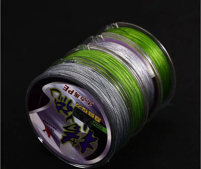 Sedal de pesca trenzado de 8 hebras, 100m, superpotente, línea de Señuelos de Pesca de 4 hebras, 2 uds. - imagen 2