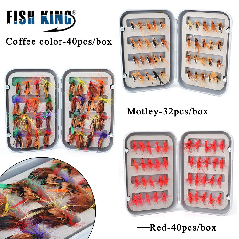 NGB 32-40 Uds señuelo de pesca con mosca moscas trucha moscas secas ninfas cebo Artificial con accesorios de caja - imagen 3