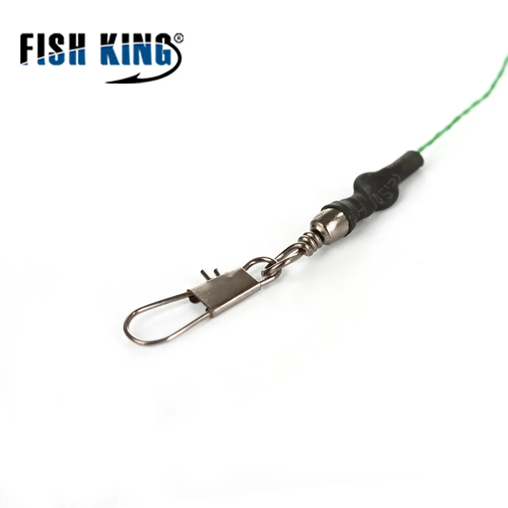 FISH KING-jaula de cebo de pesca, accesorio giratorio de alambre de acero inoxidable con 3 ganchos de línea, alimentador para carpa, 20g-80g