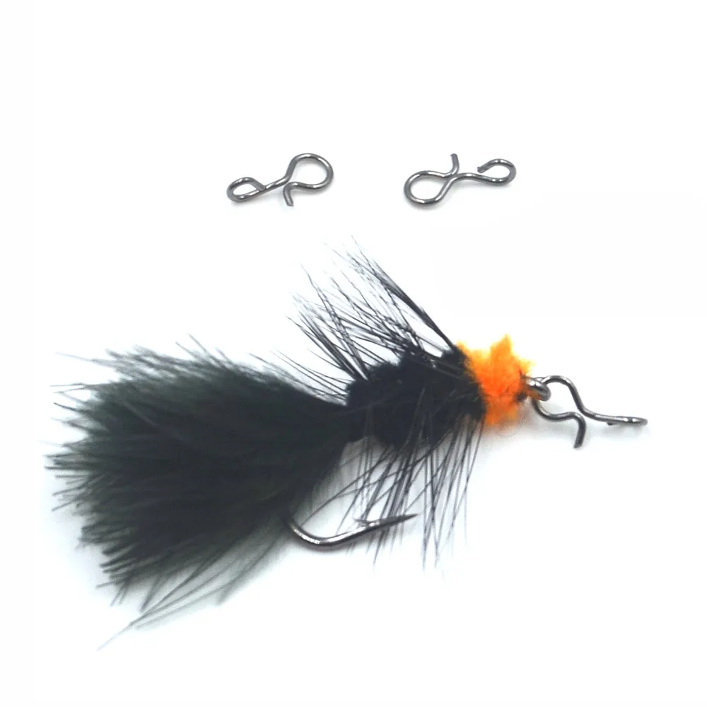 MNFT 500 Uds. Broche de cambio rápido de acero rico en carbono para anzuelo y señuelos aparejos terminales de pesca con mosca - imagen 3