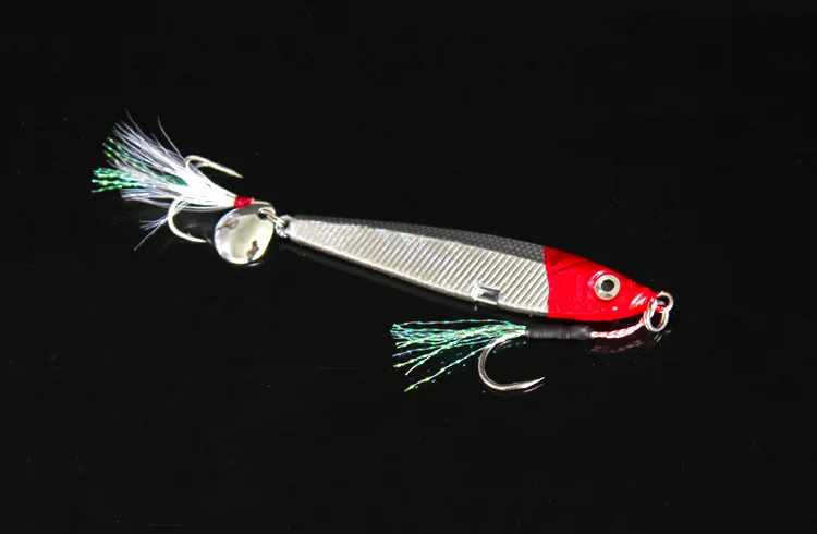 Gran oferta Jigbait láser agua salada fresca señuelo de pesca 42g 80g peces de plomo cebos artificiales plantillas fortalecer ganchos de ranura de sangre - imagen 2