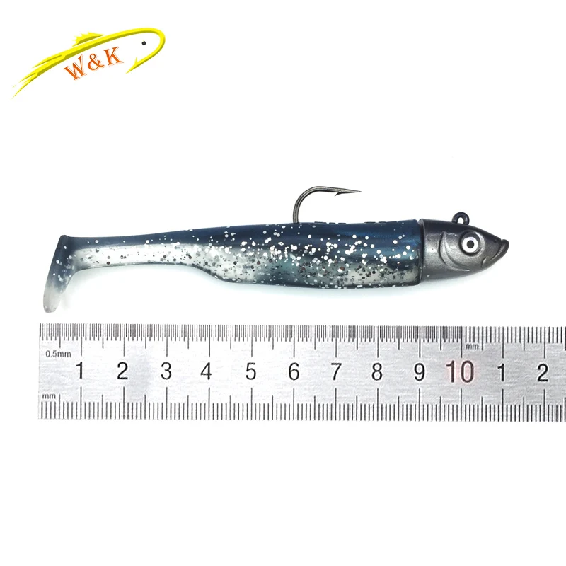 Cebo blando pesado de 30g para Zander Walleye, 11,5 cm de pesca de señuelo, 2 juegos de cabeza de plantilla con balancín, 4,5 ", Slinky Shad - imagen 5