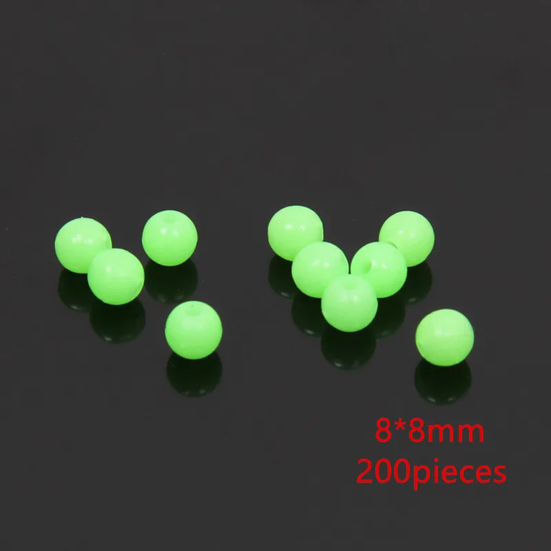 Flotadores de pesca brillantes, accesorios de Boya Luminosa, cuentas redondas Olva para pesca nocturna, carpa, 200 unidades - imagen 3