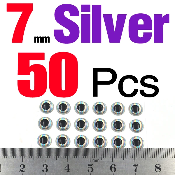 7mm Silver 50Pcs
