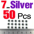 7mm Silver 50Pcs