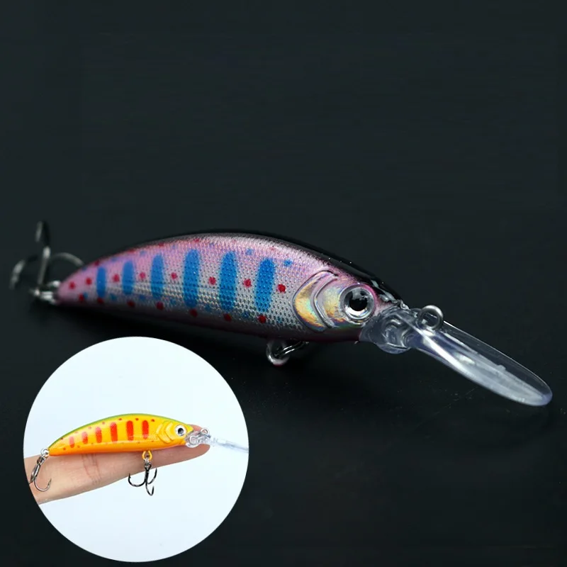 Mini Señuelos de Pesca de 6,2g y 72mm, aparejos Crankbait con anzuelos triples, aparejos de pesca de carpa