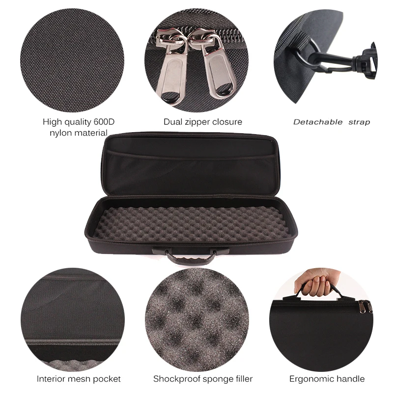 Bolsas de Pesca al aire libre portátiles EVA a prueba de golpes, bolsa de transporte para caña de pescar y carrete con correa, estuche de almacenamiento para poste, Pesca cruzada PJ158 - imagen 4