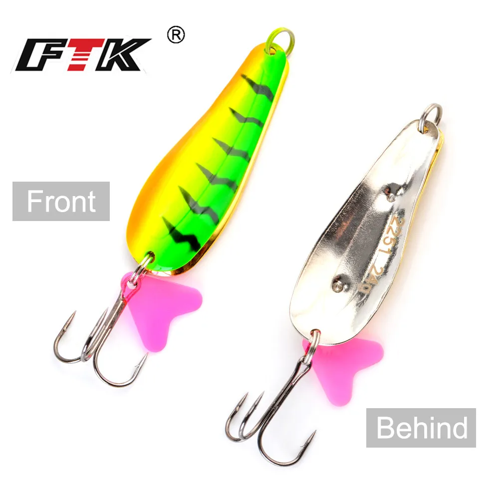 FTK-señuelo de pesca con forma de cuchara, cebo duro de 24g/28g/35g con lentejuelas de ruido para carpa, con anzuelo triple, 1 unidad - imagen 5