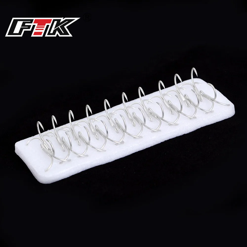 FTK-anzuelo de pesca Baitholder, anzuelo triple para atar moscas, anzuelo de púas afilado para lubina, juego de soporte de señuelo para agua salada, 15/20 piezas, anzuelo con aguja 709 - imagen 5