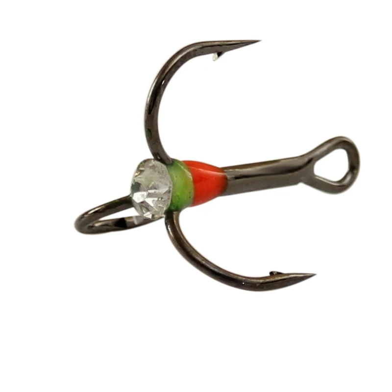 40 unids/lote de anzuelos de color arcoíris, accesorios de equipo de pesca, anzuelos de pesca afilados de acero rico en carbono con tres anclas - imagen 2