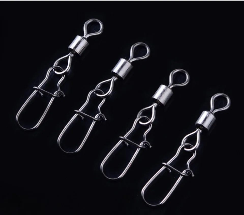 Estas giras giratorias de acero inoxidable son perfectas para asegurar ganchos y líneas en la pesca.