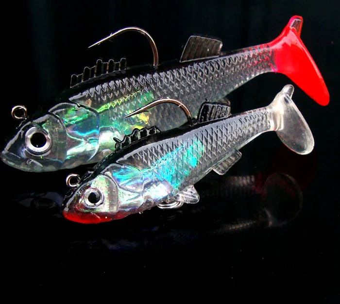 Señuelo suave para pesca de peces de plomo, 8/15g, señuelos artificiales, aparejos vívidos vivos con ancla, gancho individual, 2 piezas, gran oferta - imagen 2