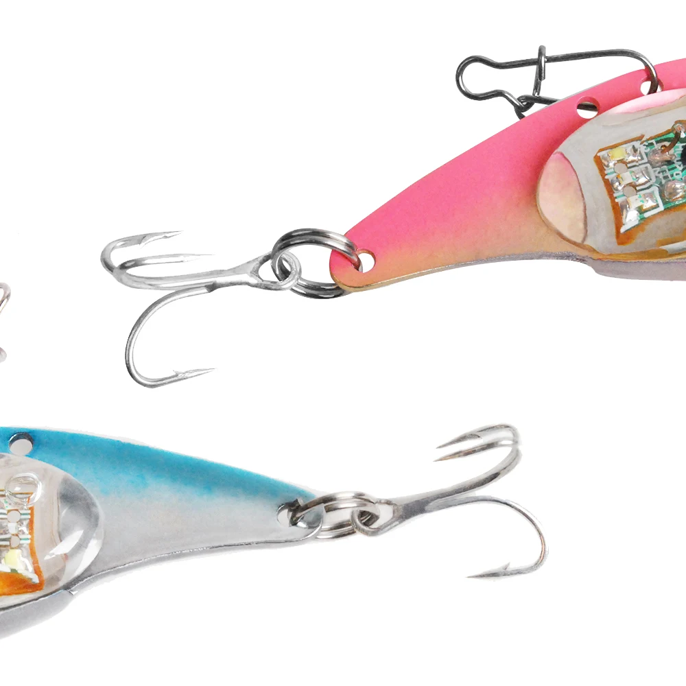 Señuelo de pesca LED de 34g, cebo duro para agua salada, hielo, Metal, vibración electrónica, pesca en aguas profundas, Jigging, perca de lubina, atún - imagen 3
