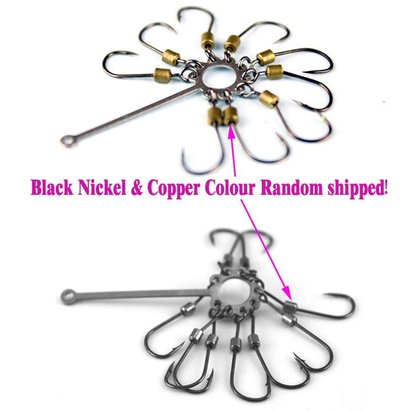 MNFT-Juego de anzuelos de pesca múltiples, anzuelo de pesca de explosión de acero al carbono, plantilla, señuelo, captura de habilidades de carpa, accesorios de aparejos 4-10, 2 uds. # - imagen 5