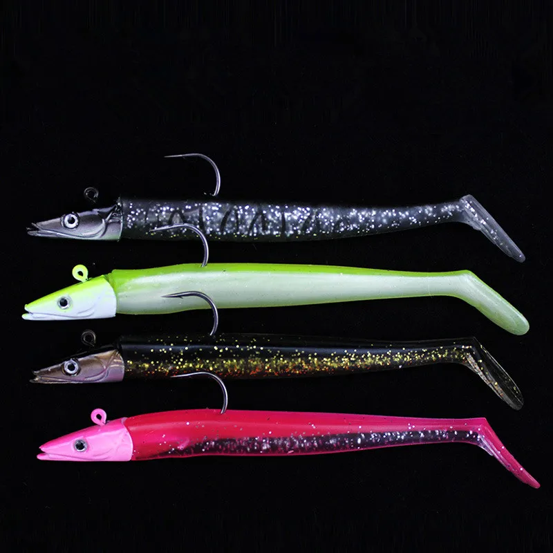 Cabeza de anzuelo en forma de pez, cebo suave, señuelos de pesca que se hunden, 11cm/16g, lote de señuelos artificiales, 4 piezas en oferta - imagen 2
