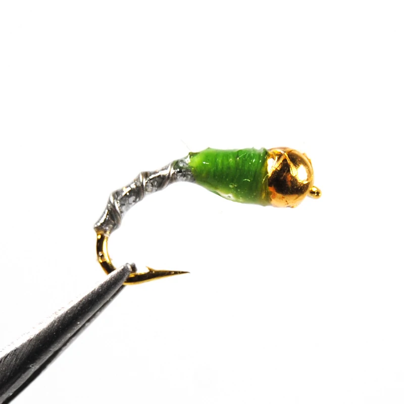Bimoo 6 piezas de anzuelos de señuelo de pesca con mosca ninfa tamaño # 14 # Accesorio de pesca Midge con 16 zumbador - imagen 4
