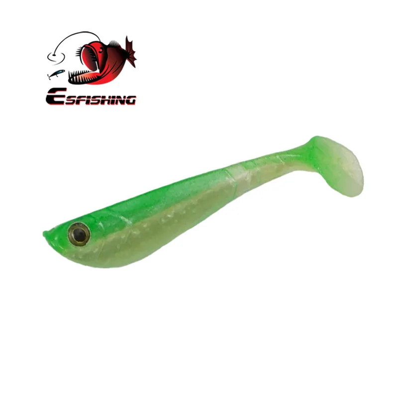 ESFISHING-Cebo de silicona suave con ojos 3D para Pesca, aparejo de Pesca con señuelo de Lucio, Vibro Shad que se hunde, 62mm, 2,8G, 10 piezas - imagen 3