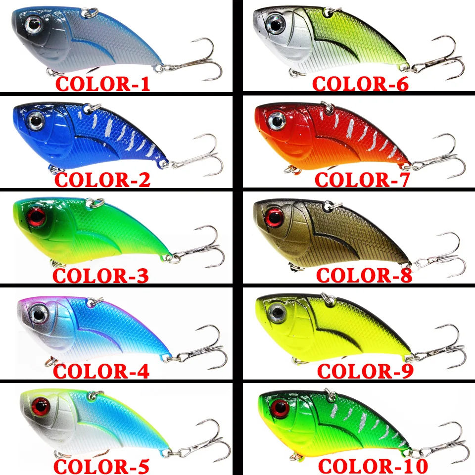 Señuelo de pesca VIB duro, cebo de buceo de 14g de invierno con plomo giratorio interior, plantilla Wobbler Ice - imagen 5