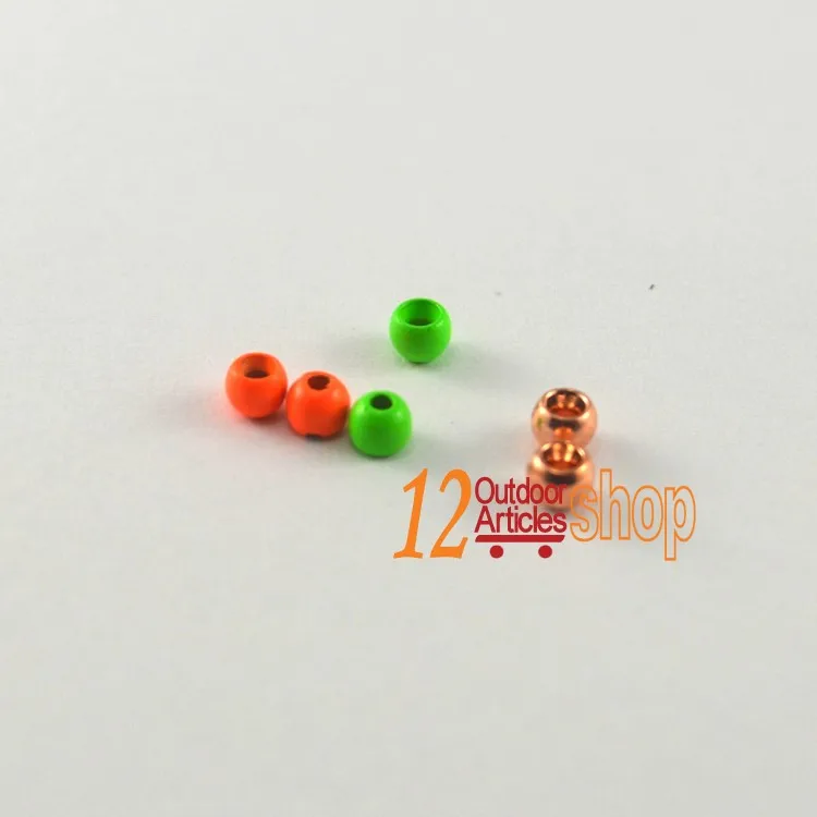 MNFT 500 Uds. Cuentas de latón de 3,2mm Color naranja/verde brillante cuentas para atar moscas Material de pesca con mosca cuentas de cabeza de ninfa - imagen 4
