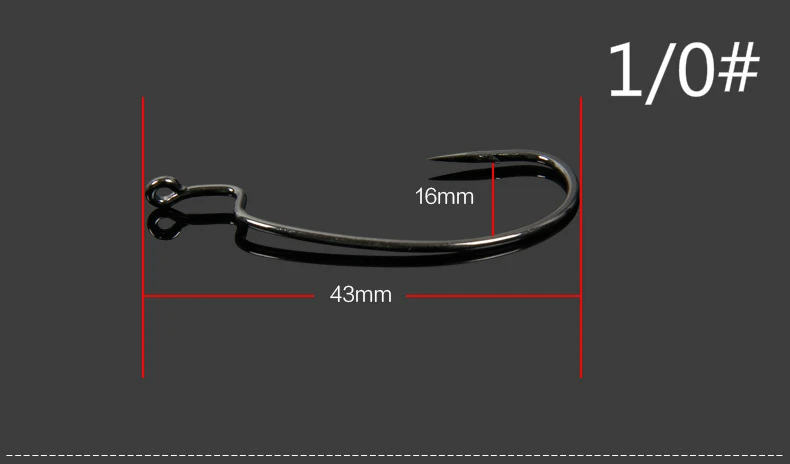 Anzuelo de púas alargado para pesca, señuelo de cebo suave de níquel negro, para mar, lago, río, estanque, 5 paquetes por lote, 1 #2 #1/0 #2/0 # - imagen 3